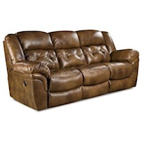 Casual Double Reclining Power Sofa with Pillow Arms