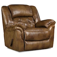 Casual Rocker Recliner with Tufted Back