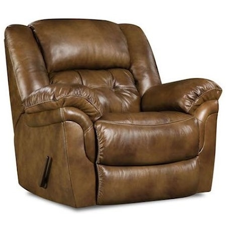 Casual Rocker Recliner with Tufted Back