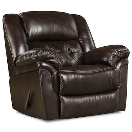 Casual Power Rocker Recliner with Tufted Back