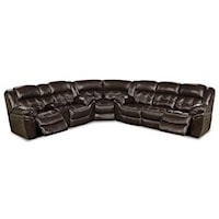 Casual Super Wedge Reclining Sectional with Pad-over Chaise Support