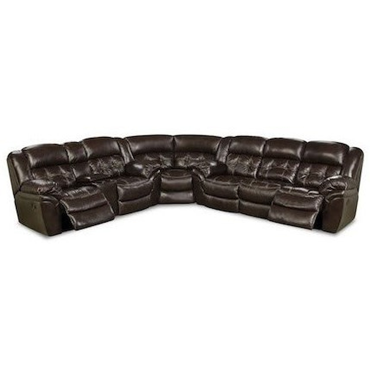 HomeStretch Cheyenne Leather Reclining Sectional