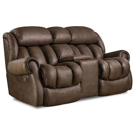 Casual Rocking Recliner Loveseat with Cup Holders