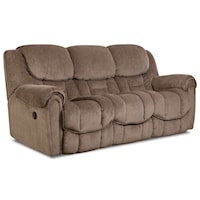 Casual Double Reclining Sofa with Pillow Arms