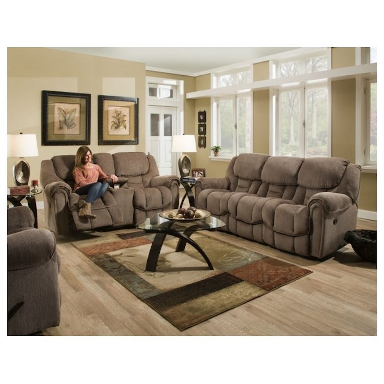 HomeStretch Del Mar Double Reclining Sofa