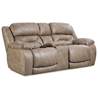 CASUAL TRIPLE POWER RECLINING CONSOLE LOVESEAT WITH POWER HEADRESTS AND LUMBAR