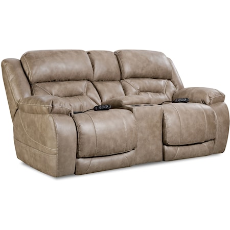 Power Reclining Console Loveseat with Lumbar