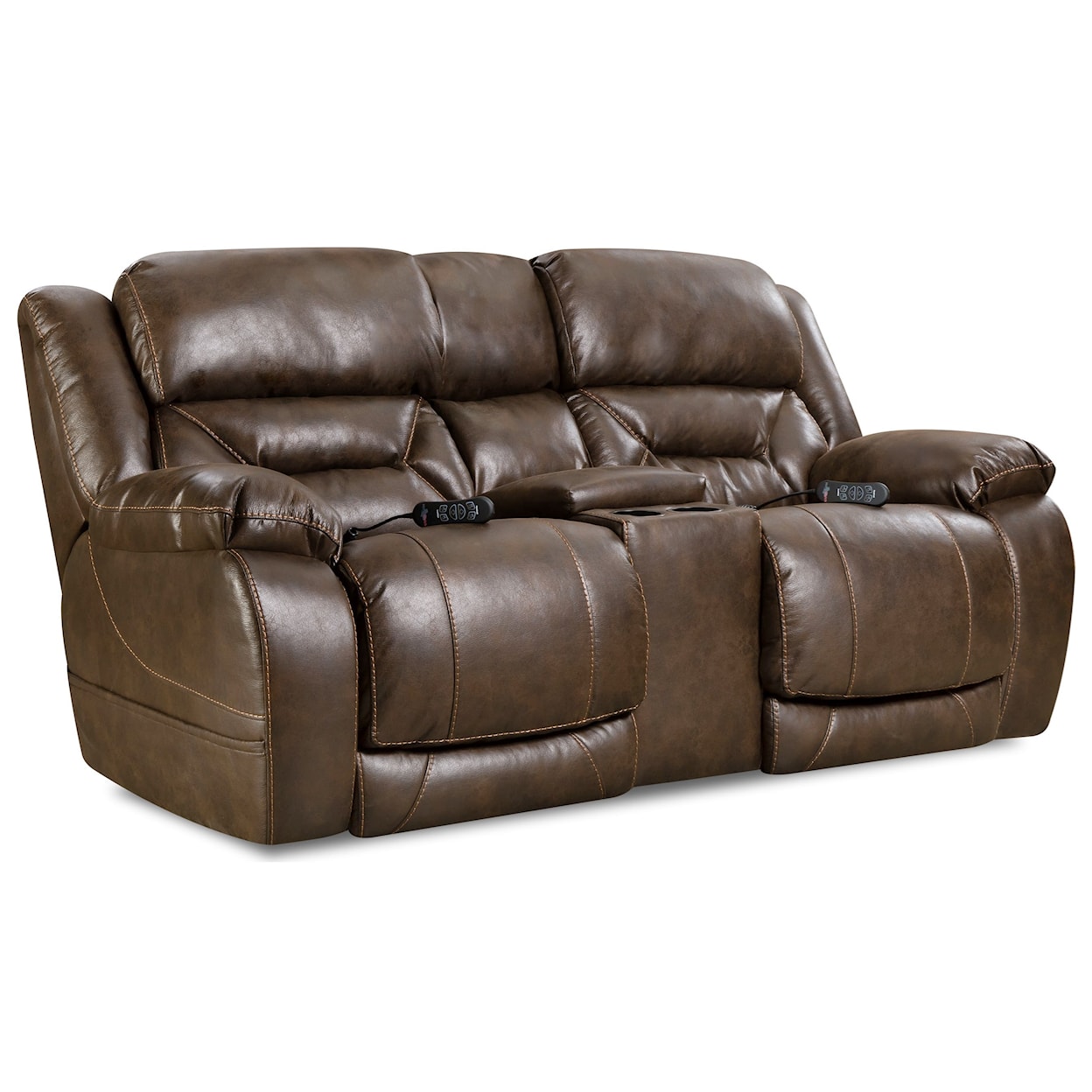 HomeStretch 158 Power Reclining Console Loveseat