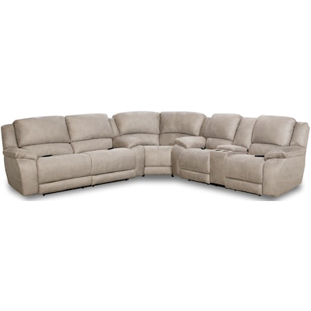 Casual L-Shaped Power Reclining Sectional