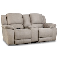 Casual Power Console Loveseat with Cup Holders