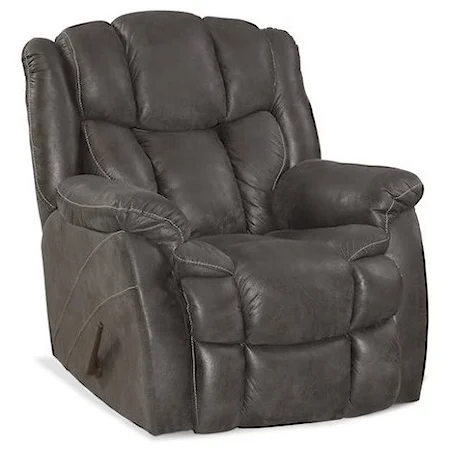 Casual Rocker Recliner with Bustled Back