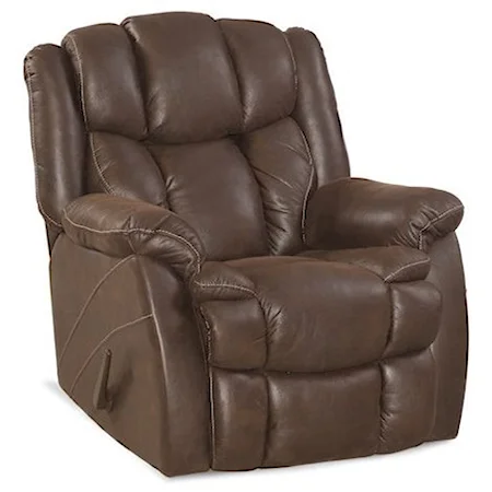 Casual Rocker Recliner with Bustled Back