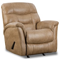 Casual Rocker Recliner with Pillow Top Arms