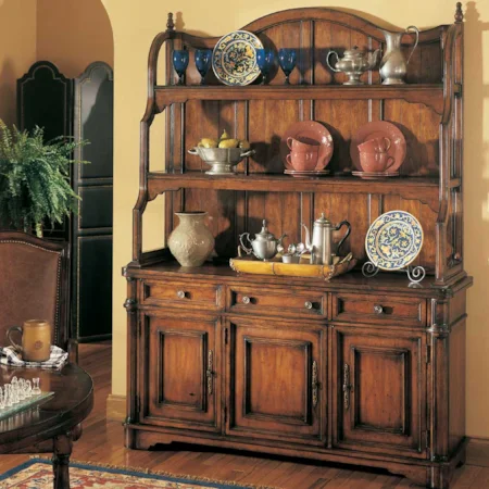 Three Door Three Drawer Buffet & Wood Deck
