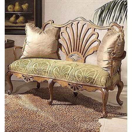 Wood Framed Motif Love Seat