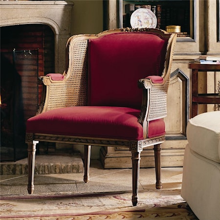 Cane Accented Wing Chair 
