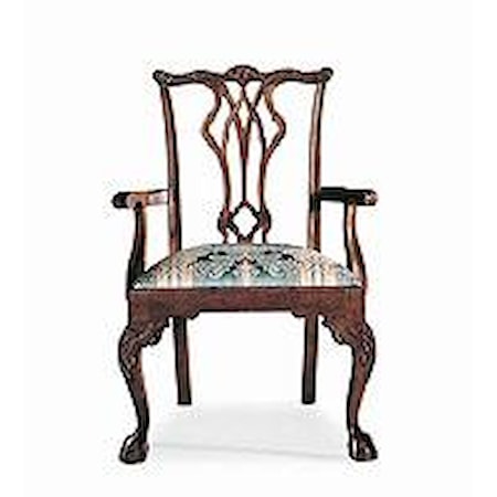Intricate Carved Back Armchair