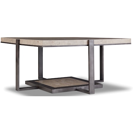 Contemporary Square Cocktail Table with Marble Top