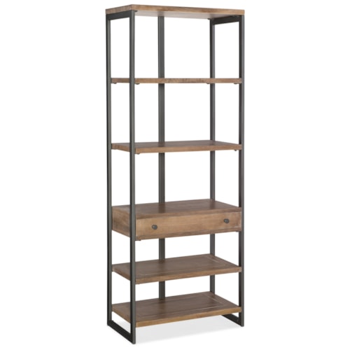 Industrial Bookcase with Drawer