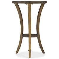 Rustic Round Accent Martini Table with Glass Top