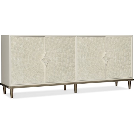 Glam 4-Door Entertainment Console with Interior Electrical Outlet