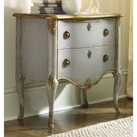 Traditional 2-Drawer Chest with Gold Leaf Accents