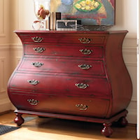 Red Bombe Chest with 3 Drawers