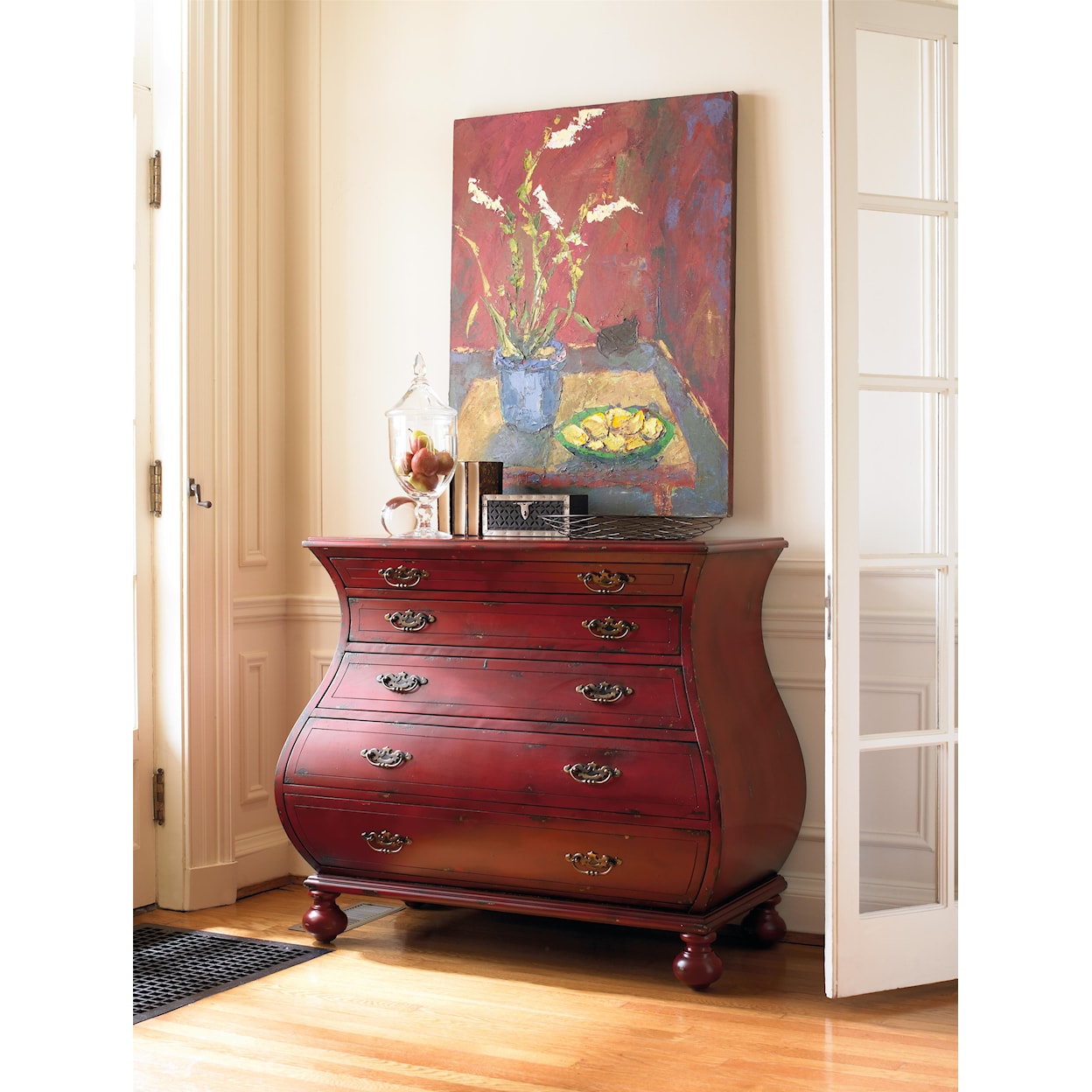 Hooker Furniture Melange Red Bombe Chest