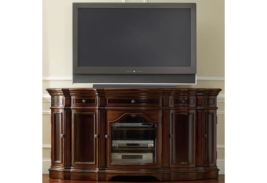 Living Room Accents Entertainment 74" Console by Hooker Furniture at Miller Waldrop Furniture and Decor