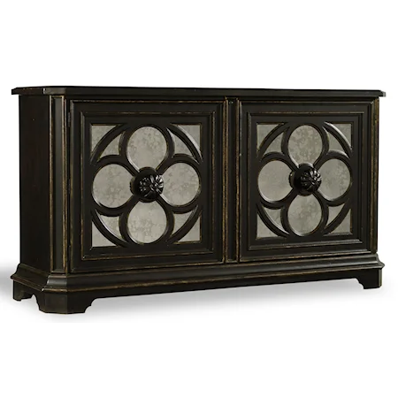 Large Quatrefoil Chest with Mirrored Door Fronts