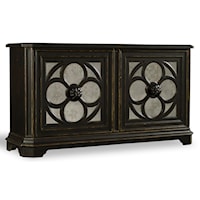 Large Quatrefoil Chest with Mirrored Door Fronts