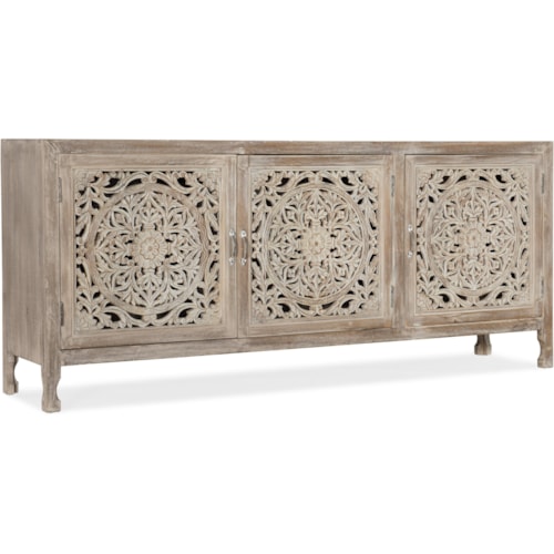 Traditional 3-Door Entertainment Console