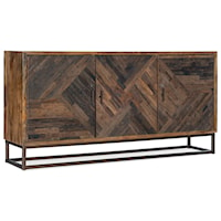 Rustic 3-Door 70" Entertainment Console with Removable Shelves