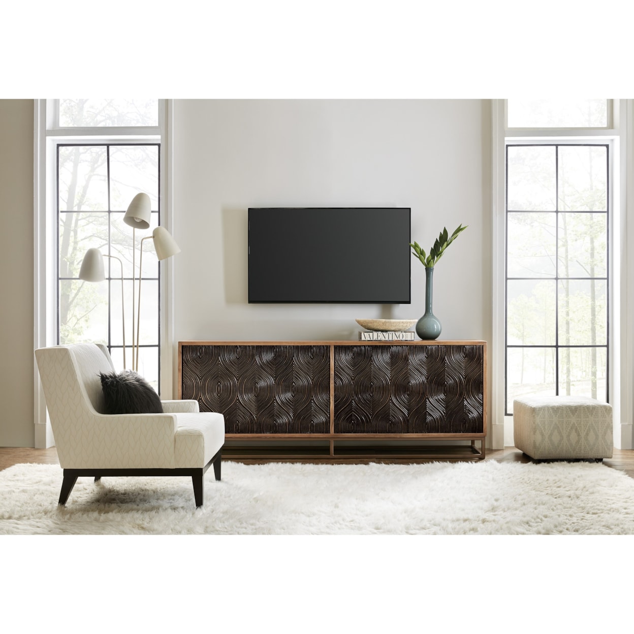 Hooker Furniture Living Room Accents Swirl Door Entertainment Console