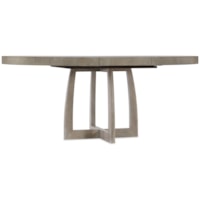 Transitional 48" Round Pedestal Dining Table with Leaf