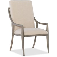 Transitional Arm Chair with Upholstered Back and Seat