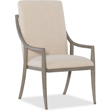 Transitional Arm Chair with Upholstered Back and Seat