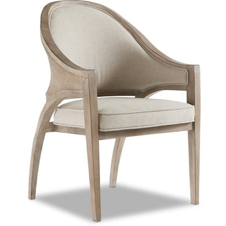 Transitional Sling Back Chair with Upholstered Back and Seat