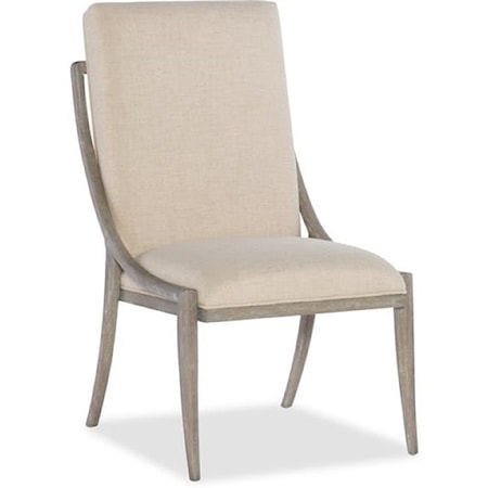 Transitional Side Chair with Upholstered Back and Seat