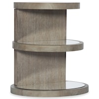 Transitional Round End Table with 3 Shelves