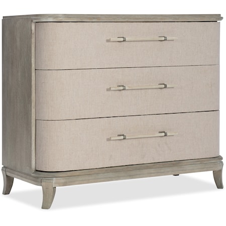 Transitional 3-Drawer Bachelors Chest with Felt Lined Top Drawer