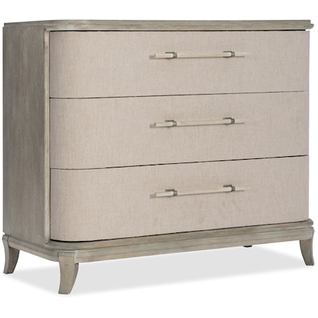 Transitional Bachelors Chest with Felt Lined Top Drawer