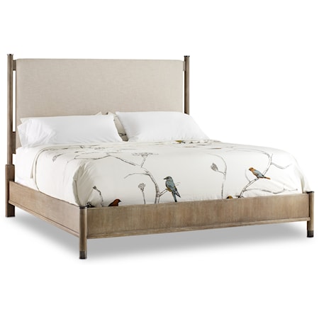 Transitional King Upholstered Bed