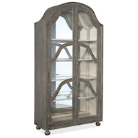 Contemporary 2-Door Display Cabinet with Touch Lighting