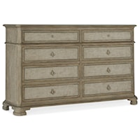 Transitional 8-Drawer Dresser with Felt-Lined Drawers