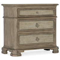 Transitional 3-Drawer Nightstand with Built-In Outlet and Touch Lighting