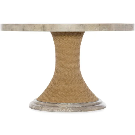 Contemporary 48" Round Pedestal Dining Table with Wood Top