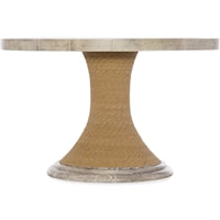 Contemporary 48" Round Pedestal Dining Table with Wood Top