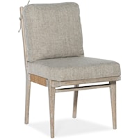Rustic Upholstered Side Chair with Rope Accents