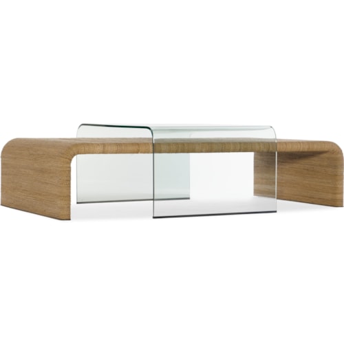 Contemporary Rope and Glass Cocktail Table